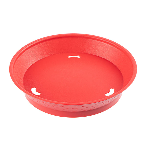 Restaurantware Chef 101 Round Red Plastic Diner Platter - With Base - 10 1/2" X 10 1/2" X 2 1/4" - 100 Count Box