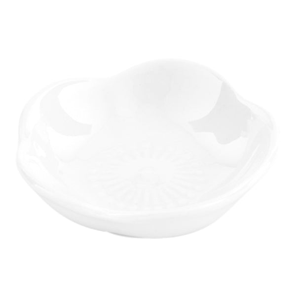 Restaurantware Chef 101 Round White Porcelain Mini Le Fleur Dish - 3" X 3" X 1" - 10 Count Box