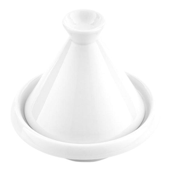 Restaurantware Chef 101 Round White Porcelain Mini Tajine - 3 1/2" X 3 1/2" X 3 1/2" - 10 Count Box