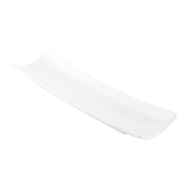 Restaurantware Chef 101 Shinto Rectangle White Porcelain Plate - 10 1/4" X 2 3/4" X 1 1/4" - 1 Count Box