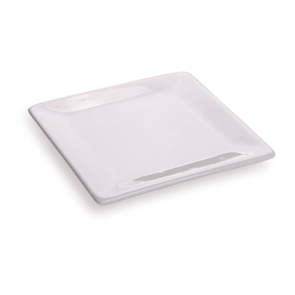 Restaurantware Chef 101 Square White Porcelain Mini Edge Plate - 3" X 3" - 10 Count Box