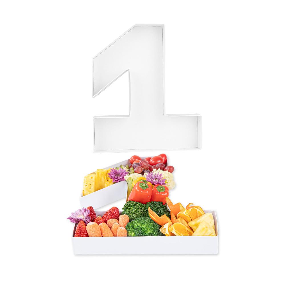 restaurantware Chef 101 White Paper Charcuterie Fillable Number 1 Tray - 12" x 10" x 1 1/2" - 1 count box