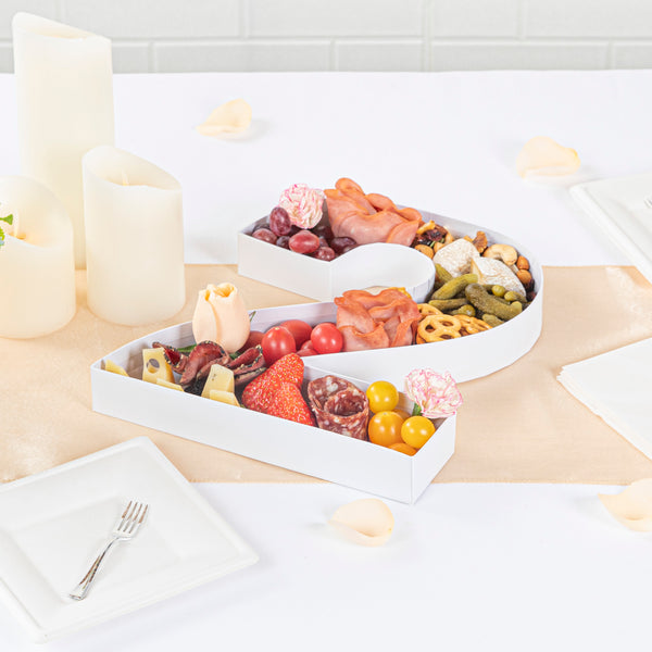 Restaurantware Chef 101 White Paper Charcuterie Fillable Number 2 Tray - 12" X 10" X 1 1/2" - 1 Count Box