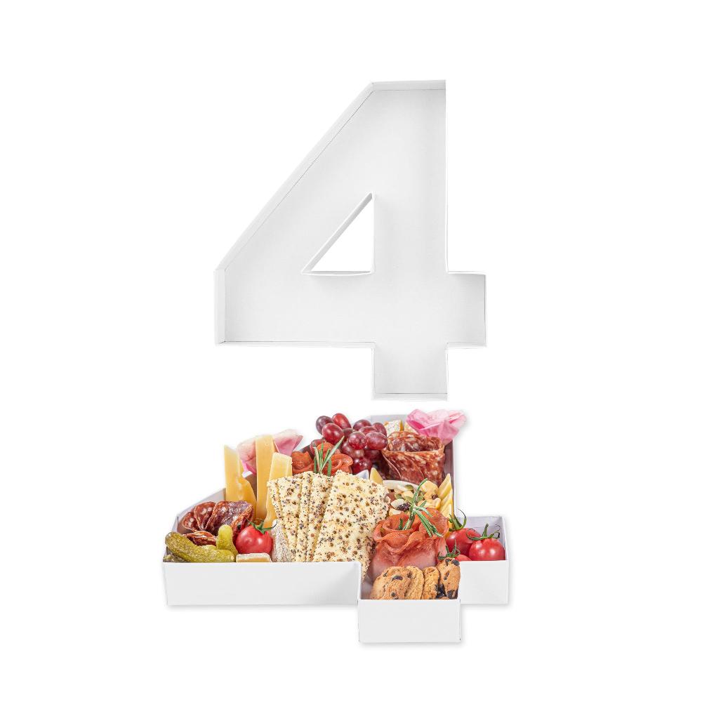 restaurantware Chef 101 White Paper Charcuterie Fillable Number 4 Tray - 12" x 10" x 1 1/2" - 1 count box