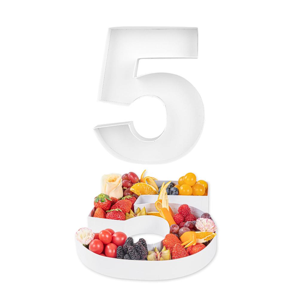 restaurantware Chef 101 White Paper Charcuterie Fillable Number 5 Tray - 12" x 10" x 1 1/2" - 1 count box