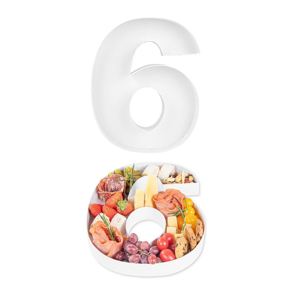 restaurantware Chef 101 White Paper Charcuterie Fillable Number 6 Tray - 12" x 10" x 1 1/2" - 1 count box