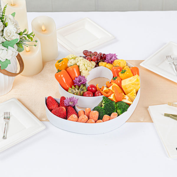 Restaurantware Chef 101 White Paper Charcuterie Fillable Number 9 Tray - 12" X 10" X 1 1/2" - 1 Count Box