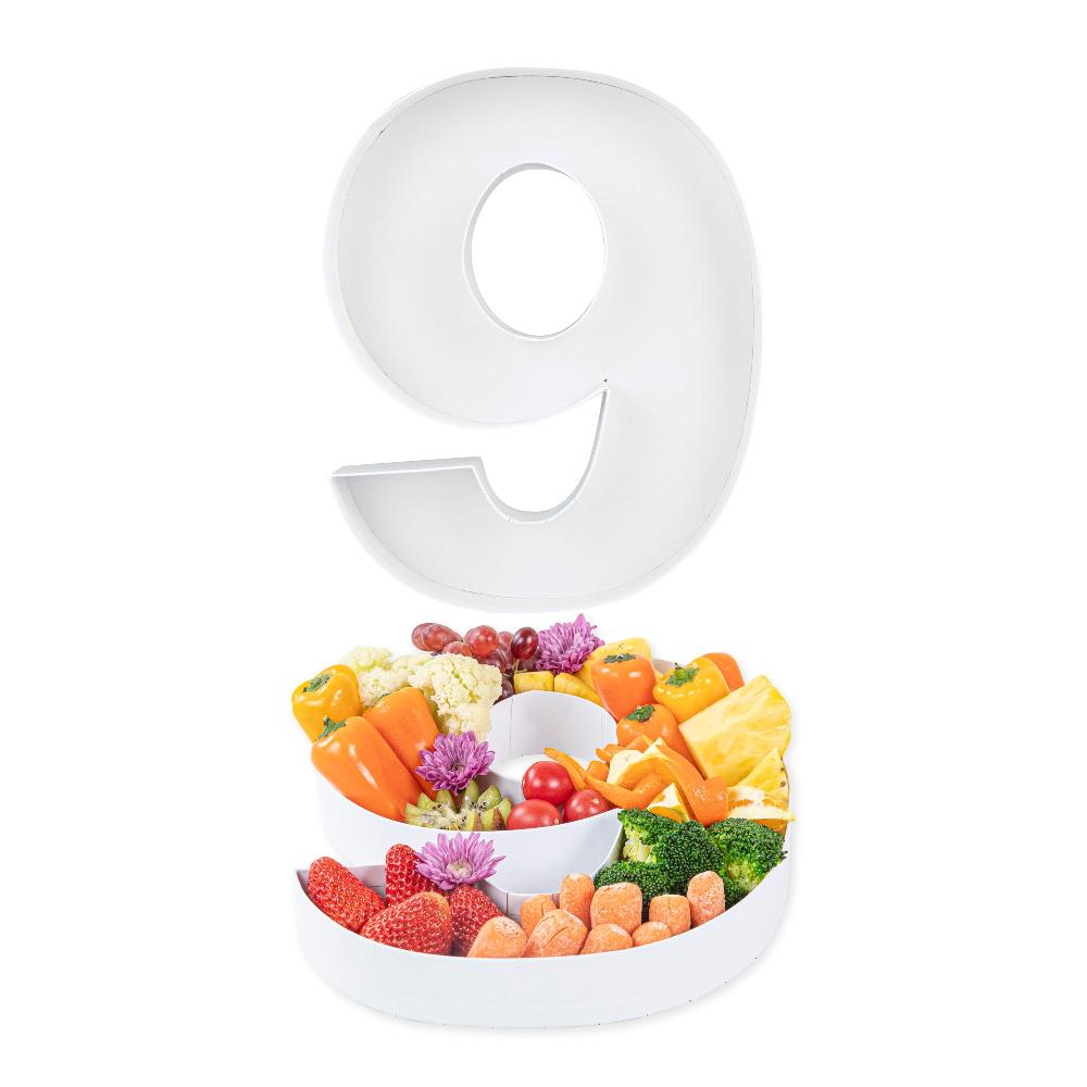 restaurantware Chef 101 White Paper Charcuterie Fillable Number 9 Tray - 12" x 10" x 1 1/2" - 1 count box