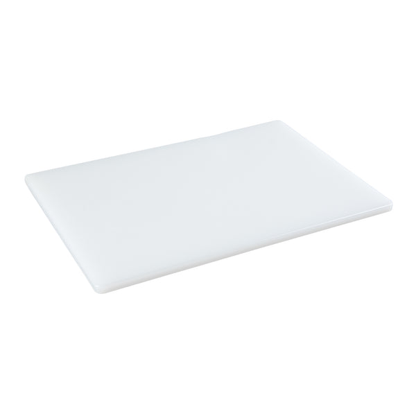 Restaurantware Chef 101 White Plastic Cutting Board - 18" X 12" X 1/2" - 10 Count Box
