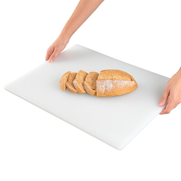 Restaurantware Chef 101 White Plastic Cutting Board - 20" X 15" X 1/2" - 10 Count Box
