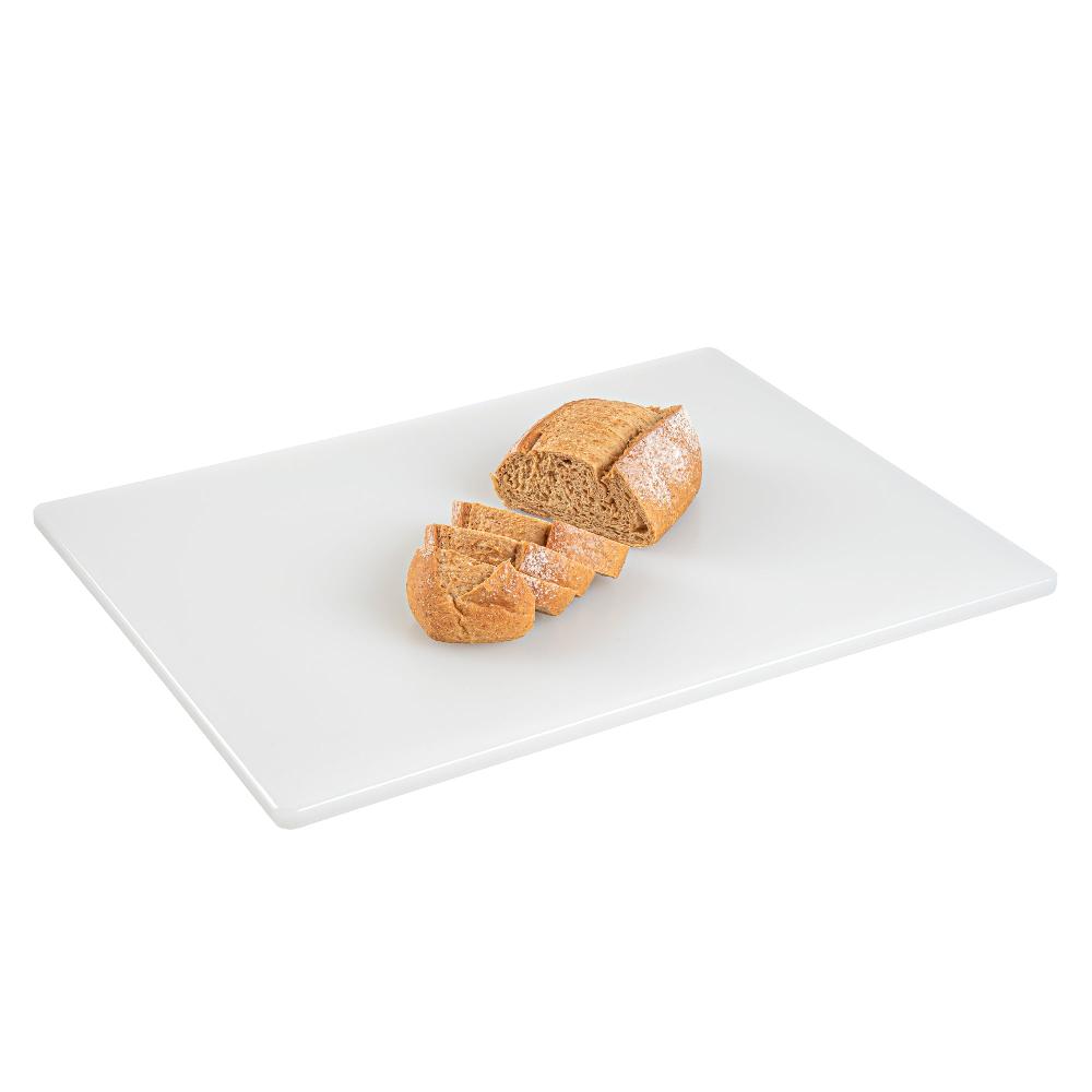 restaurantware Chef 101 White Plastic Cutting Board - 20" x 15" x 1/2" - 10 count box
