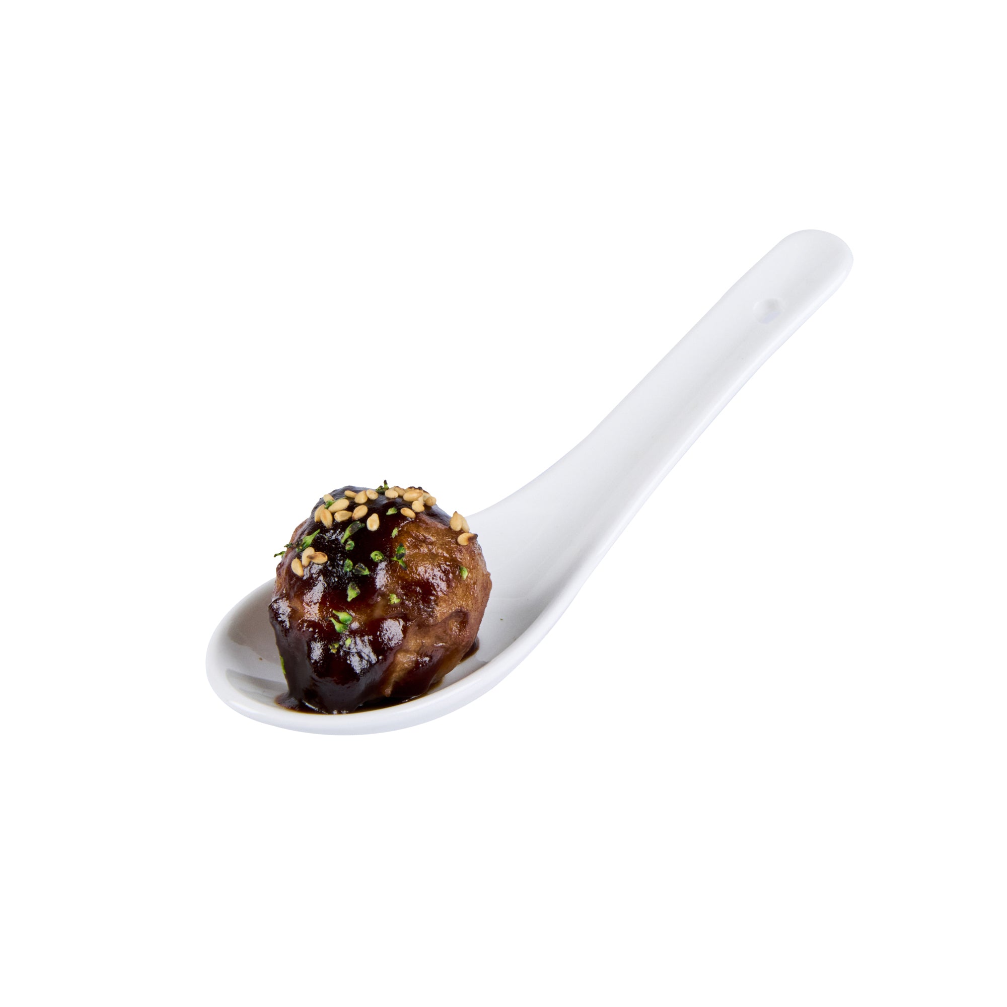 restaurantware Chef 101 White Porcelain Asian Spoon - 5" x 1 3/4" x 2" - 10 count box