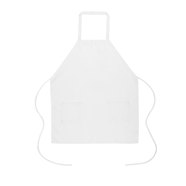 Restaurantware Chef 101 White Standard Bib Apron - With 3 Pockets - 32 1/2'' X 27 1/2'' - 100 Count Box