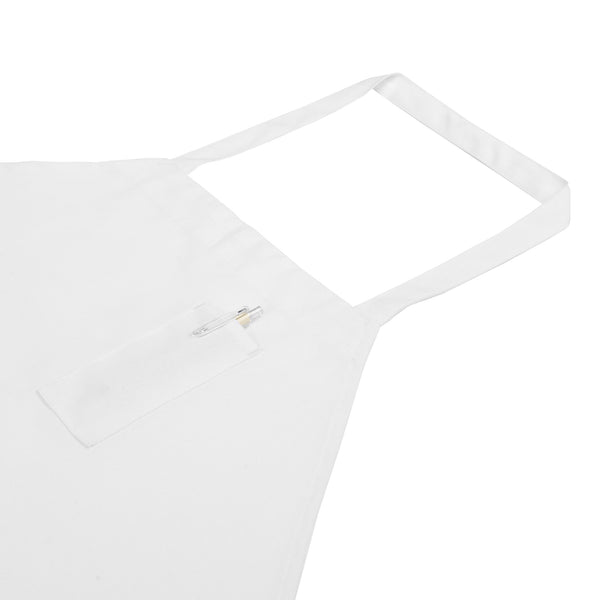 Restaurantware Chef 101 White Standard Bib Apron - With 3 Pockets - 32 1/2'' X 27 1/2'' - 100 Count Box