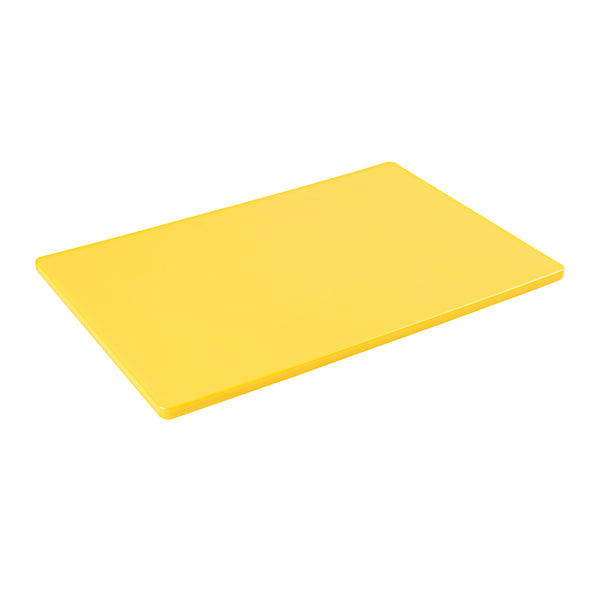 Restaurantware Chef 101 Yellow Plastic Cutting Board - 18" X 12" - 10 Count Box