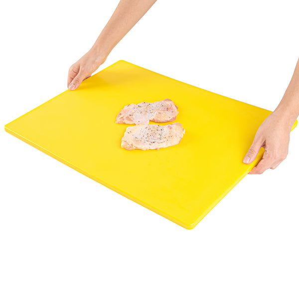 Restaurantware Chef 101 Yellow Plastic Cutting Board - 20" X 15" - 10 Count Box