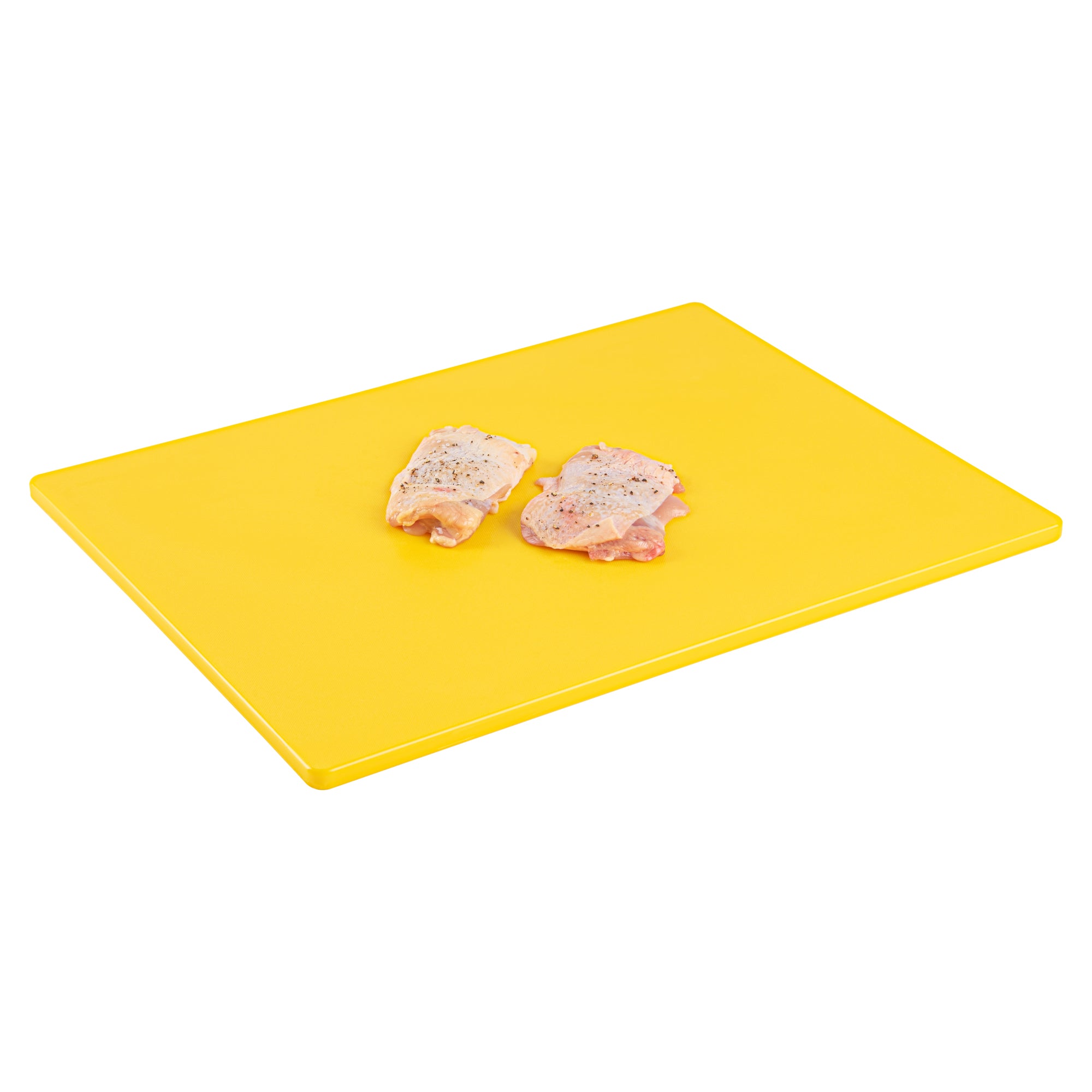 restaurantware Chef 101 Yellow Plastic Cutting Board - 20" x 15" - 10 count box