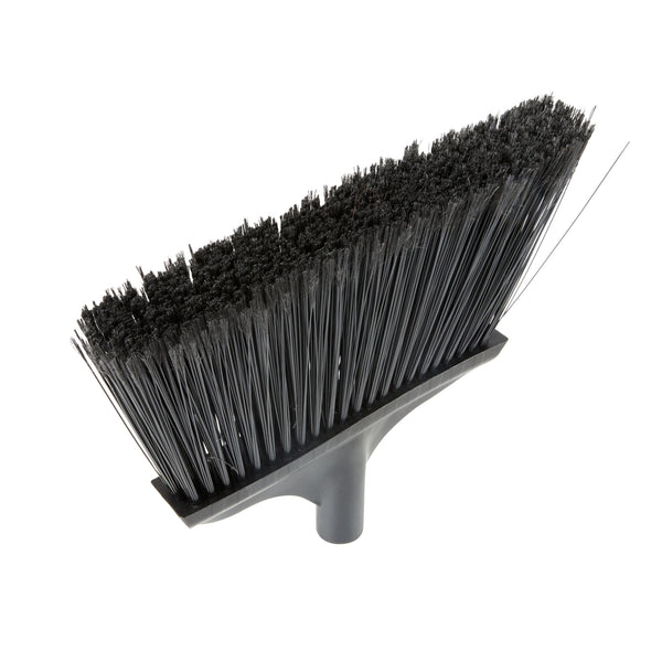 Restaurantware Clean Tek Profesional 13 3/4" Black Plastic Wide Angled Broom Head - With Flagged Bristles - 1 Count Box