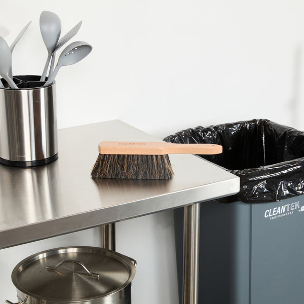 Restaurantware Clean Tek Professional 12" Wood Counter Brush - With Unflagged Horsehair Bristles - 1 Count Box