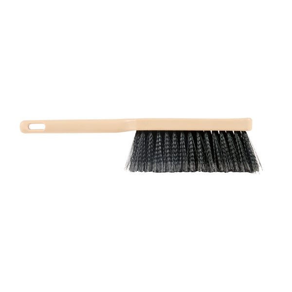 Restaurantware Clean Tek Professional 13 3/4" Beige Plastic Counter Brush - With Black Flagged Bristles - 1 Count Box