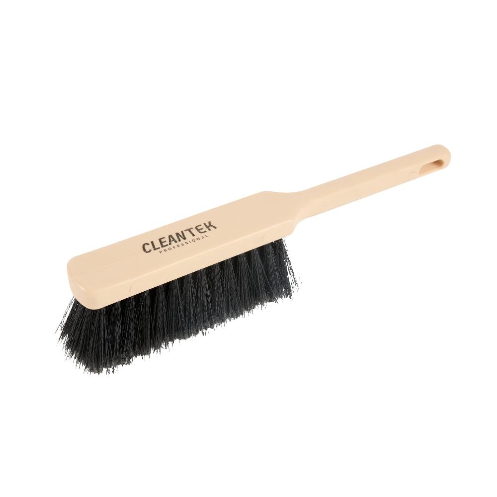 restaurantware Clean Tek Professional 13 3/4" Beige Plastic Counter Brush - with Black Flagged Bristles - 1 count box