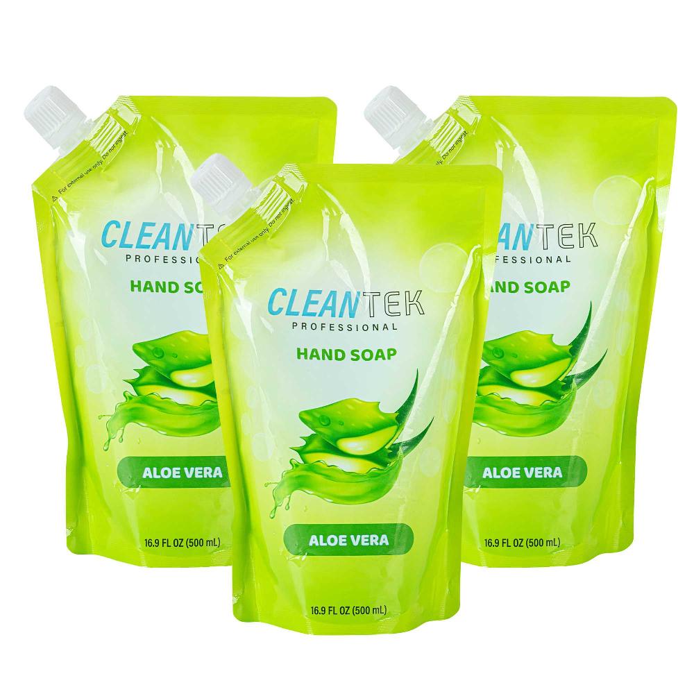 restaurantware Clean Tek Professional 16.9 fl. oz Liquid Hand Soap Refill - Aloe Vera - 24 count box