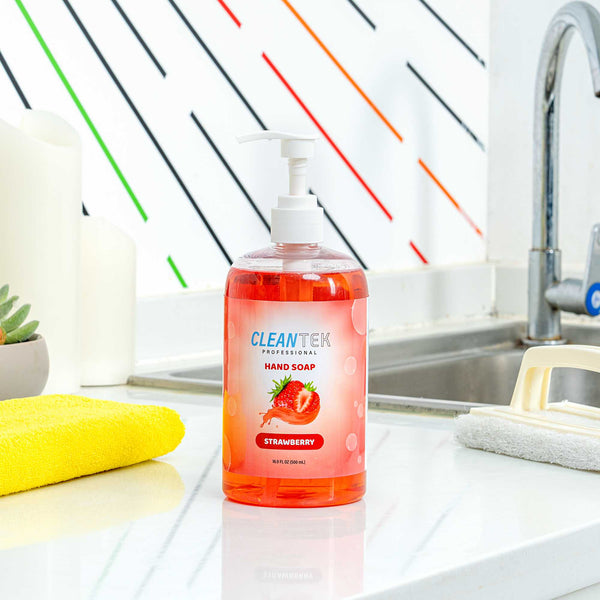 Restaurantware Clean Tek Professional 16.9 Fl. Oz Liquid Hand Soap - Strawberry - 24 Count Box