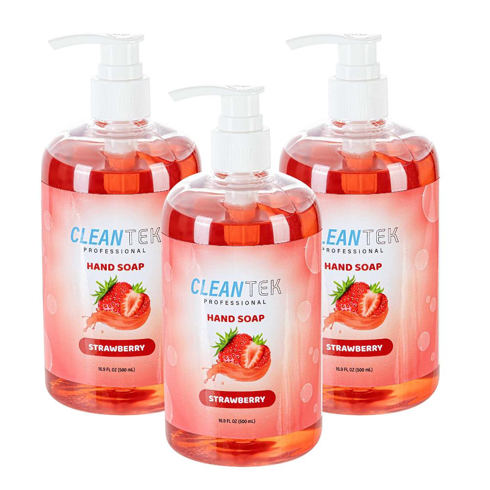 restaurantware Clean Tek Professional 16.9 fl. oz Liquid Hand Soap - Strawberry - 24 count box