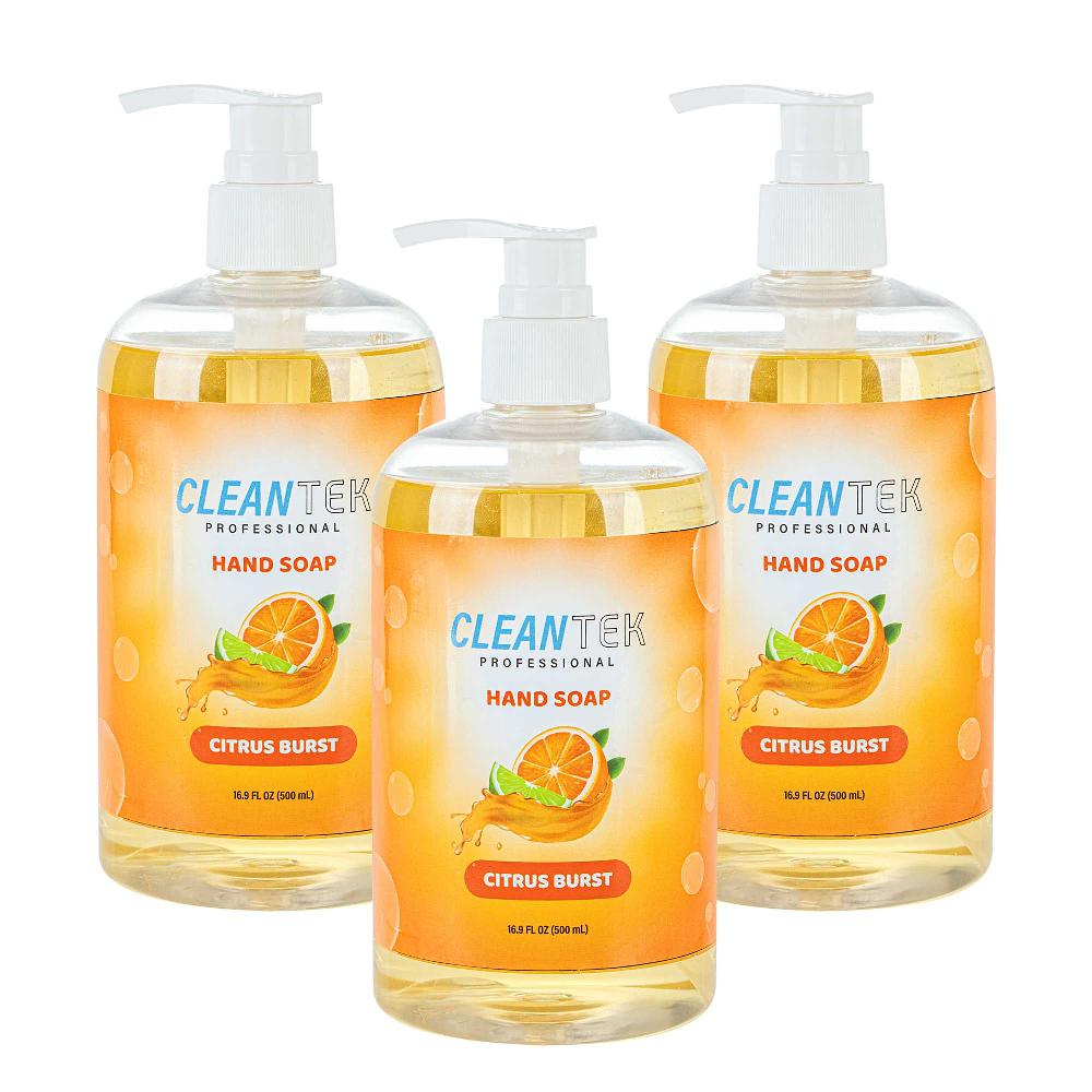 restaurantware Clean Tek Professional 16.9 fl. oz Liquid Hand Soap - Citrus Burst - 24 count box