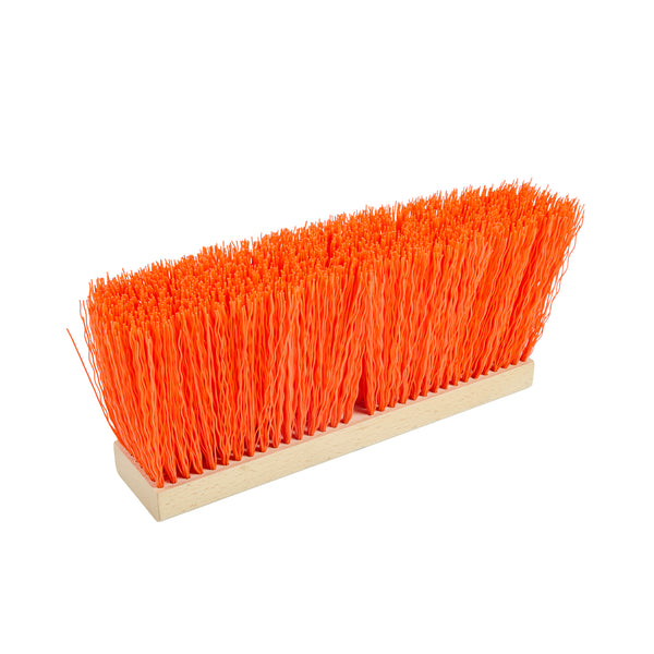 Restaurantware Clean Tek Professional 16" Hardwood Street / Push Broom Head - With Heavy Unflagged Bristles - 1 Count Box
