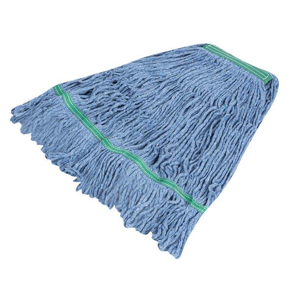 Restaurantware Clean Tek Professional 16 Oz Blue Cotton Blend Heavy Duty Wet Mop Head - With 1 1/4" Headband- 1 Count Box