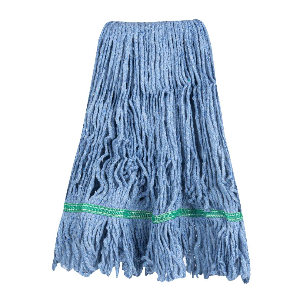 restaurantware Clean Tek Professional 16 oz Blue Cotton Blend Heavy Duty Wet Mop Head - with 1 1/4" Headband- 1 count box