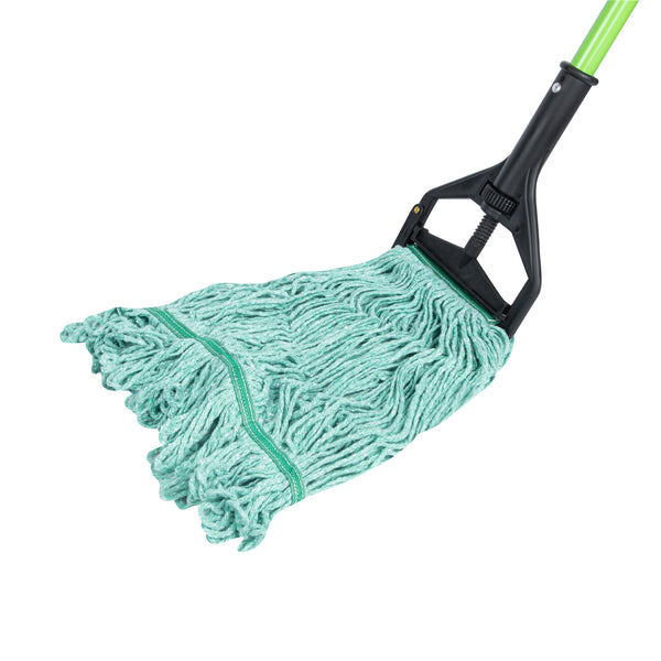 Restaurantware Clean Tek Professional 16 Oz Green Cotton Blend Heavy Duty Wet Mop Head - With 1 1/4" Headband- 1 Count Box