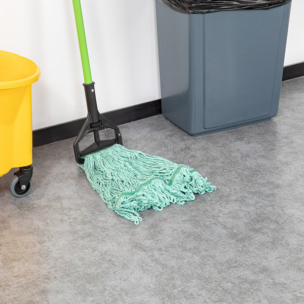 Restaurantware Clean Tek Professional 16 Oz Green Cotton Blend Heavy Duty Wet Mop Head - With 1 1/4" Headband- 1 Count Box