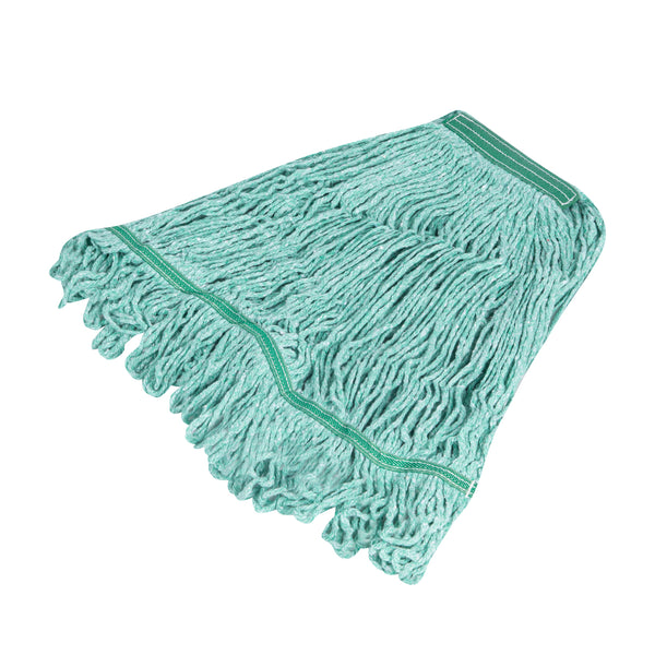 Restaurantware Clean Tek Professional 16 Oz Green Cotton Blend Heavy Duty Wet Mop Head - With 1 1/4" Headband- 1 Count Box