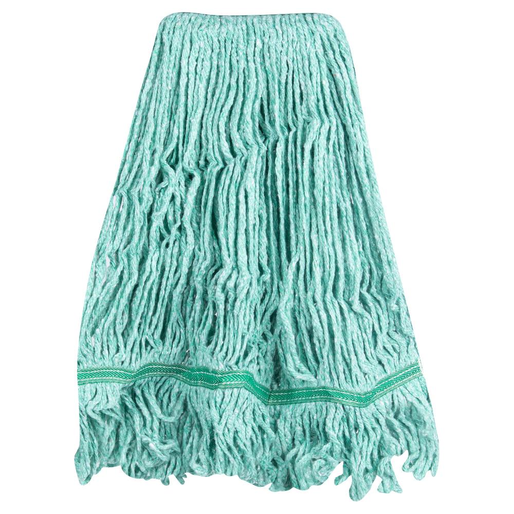 restaurantware Clean Tek Professional 16 oz Green Cotton Blend Heavy Duty Wet Mop Head - with 1 1/4" Headband- 1 count box