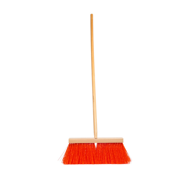 Restaurantware Clean Tek Professional 16" Street / Push Broom - With Heavy Unflagged Bristles 60" Wood Handle - 1 Count Box