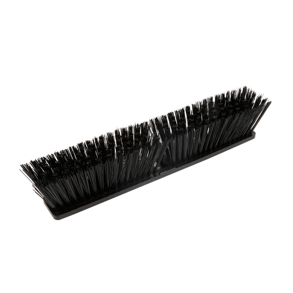 Restaurantware Clean Tek Professional 17 1/4" Black Plastic Push Broom Head - With Heavy Unflagged Bristles - 1 Count Box