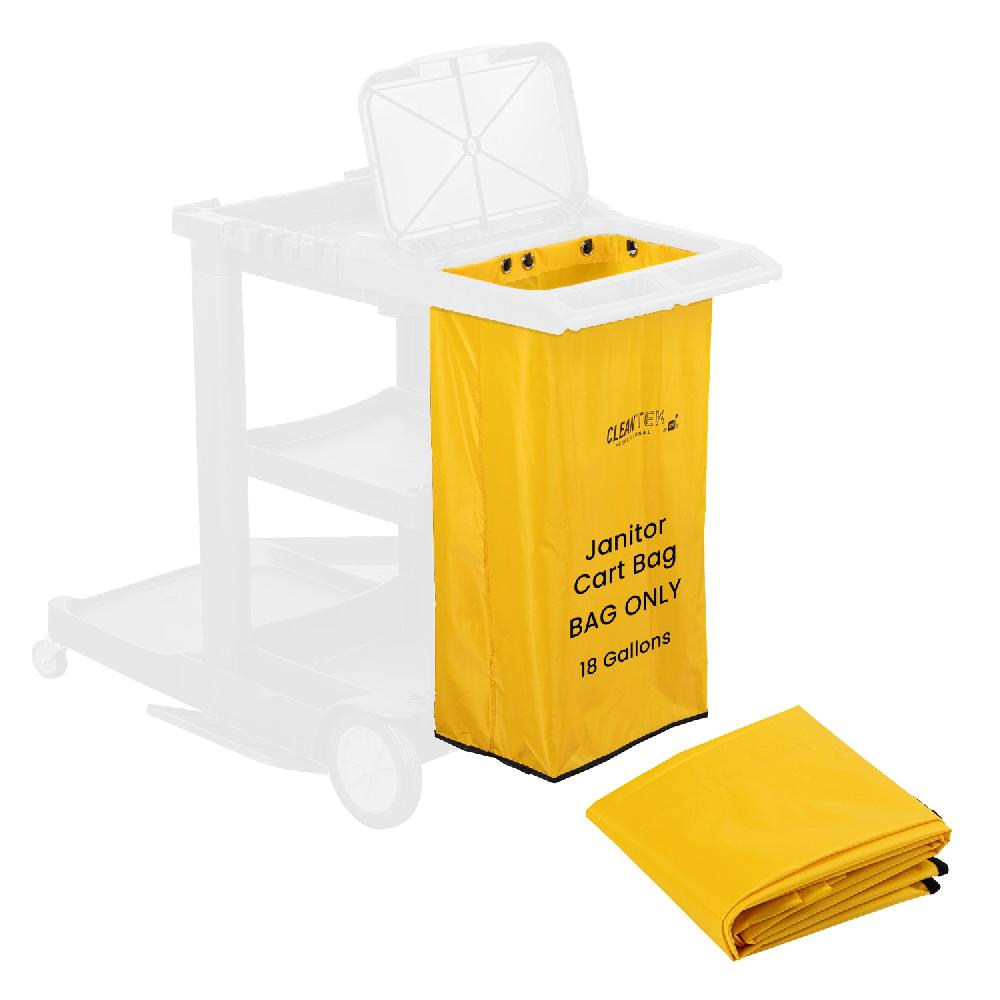 restaurantware Clean Tek Professional 18 gal Yellow Plastic Bag - for 3-Shelf Janitor Cart - 1 count box