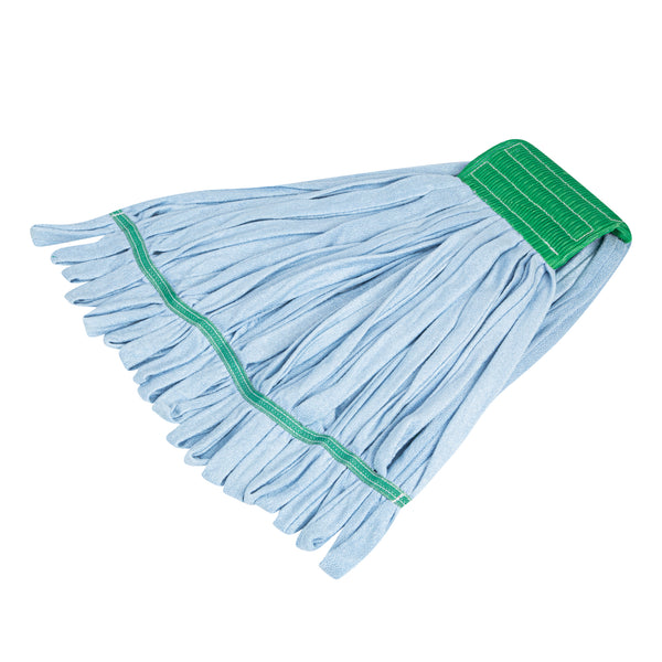Restaurantware Clean Tek Professional 18 Oz Blue Microfiber Heavy Duty Wet Mop Head - With 5" Headband- 1 Count Box
