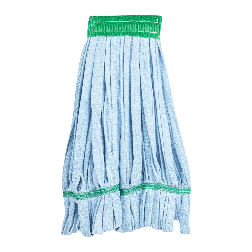 restaurantware Clean Tek Professional 18 oz Blue Microfiber Heavy Duty Wet Mop Head - with 5" Headband- 1 count box