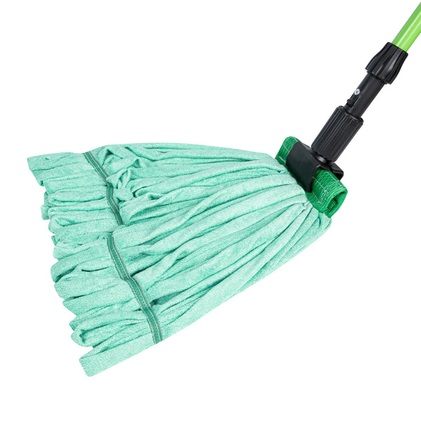 Restaurantware Clean Tek Professional 18 Oz Green Microfiber Heavy Duty Wet Mop Head - With 5" Headband- 1 Count Box