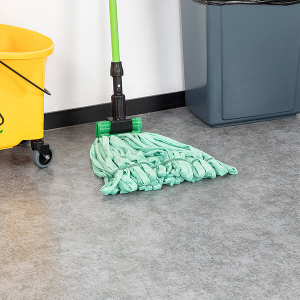 Restaurantware Clean Tek Professional 18 Oz Green Microfiber Heavy Duty Wet Mop Head - With 5" Headband- 1 Count Box