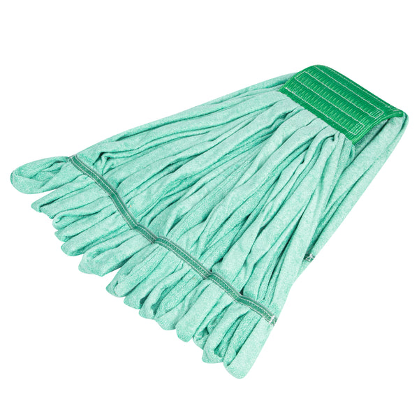 Restaurantware Clean Tek Professional 18 Oz Green Microfiber Heavy Duty Wet Mop Head - With 5" Headband- 1 Count Box