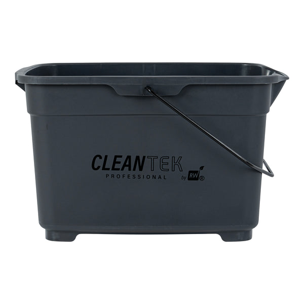 Restaurantware Clean Tek Professional 19 Qt Gray Divided Bucket / Caddy - 18" X 13" X 11" - 1 Count Box