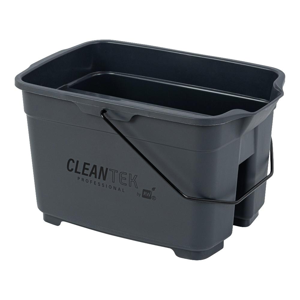 restaurantware Clean Tek Professional 19 Qt Gray Divided Bucket / Caddy - 18" x 13" x 11" - 1 count box