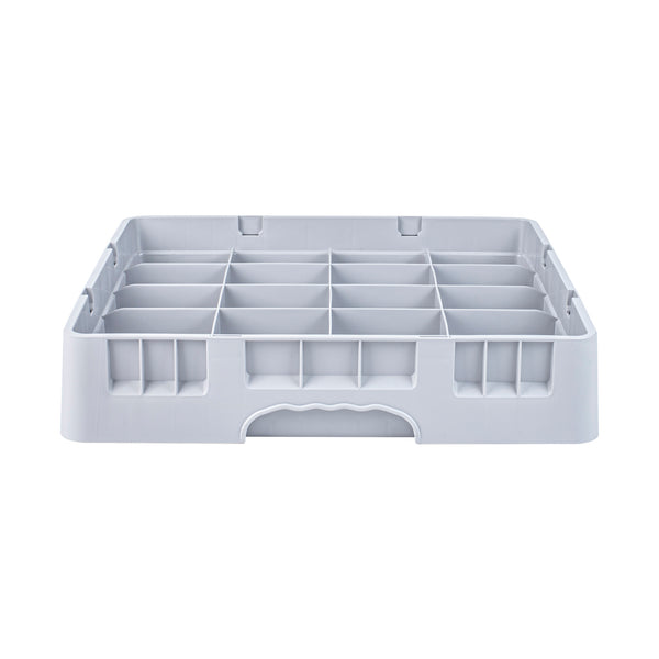 Restaurantware Clean Tek Professional 2 5/8" High Gray Full Size Cup Rack - 20 Compartments - 19 3/4" X 19 3/4" X 4" - 1 Count Box