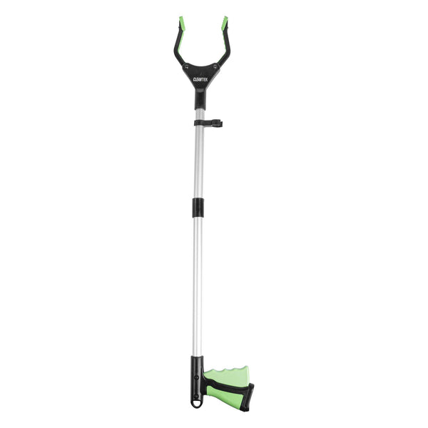 Restaurantware Clean Tek Professional 2-Fold Pick-Up Reaching Grabber Tool - Magnetic Tip 360 Degree Rotating Head Trigger Grip - 32 1/4" - 10 Count Box