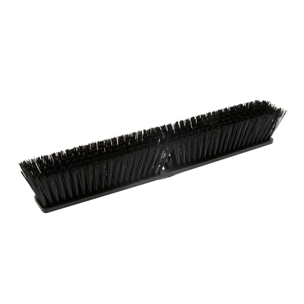 Restaurantware Clean Tek Professional 23 1/2" Black Plastic Push Broom Head - With Heavy Unflagged Bristles - 1 Count Box
