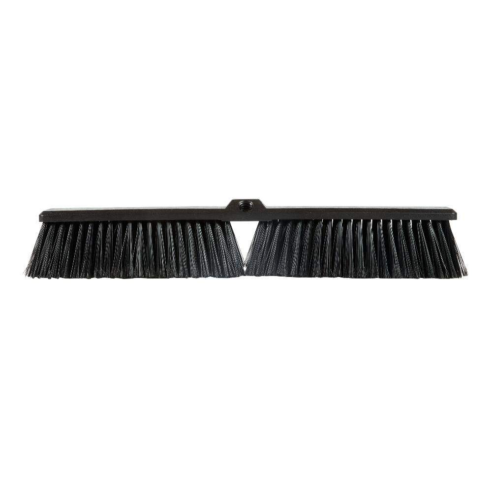 restaurantware Clean Tek Professional 23 1/2" Black Plastic Push Broom Head - with Heavy Unflagged Bristles - 1 count box